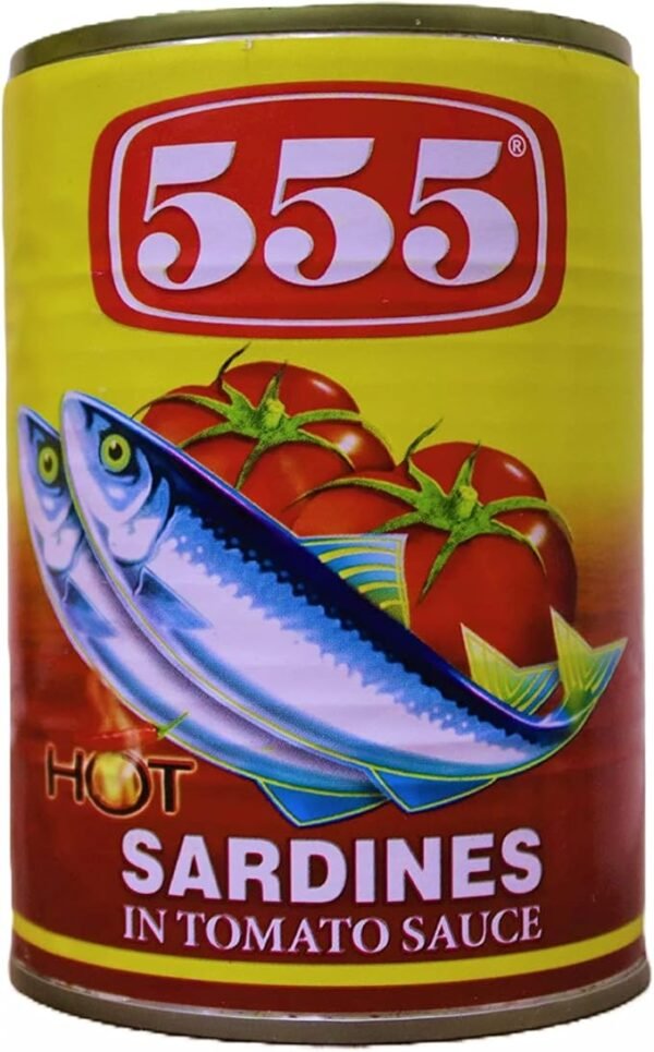 555 sardines in tomato sauce with/chilli 425gm